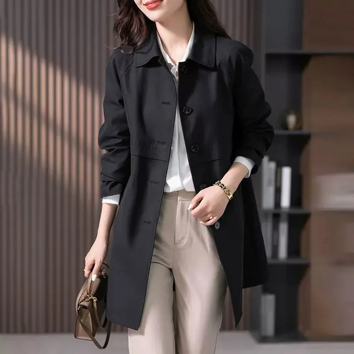 Women's LongTrench Coat - Classic Tailored Design for All Seasons