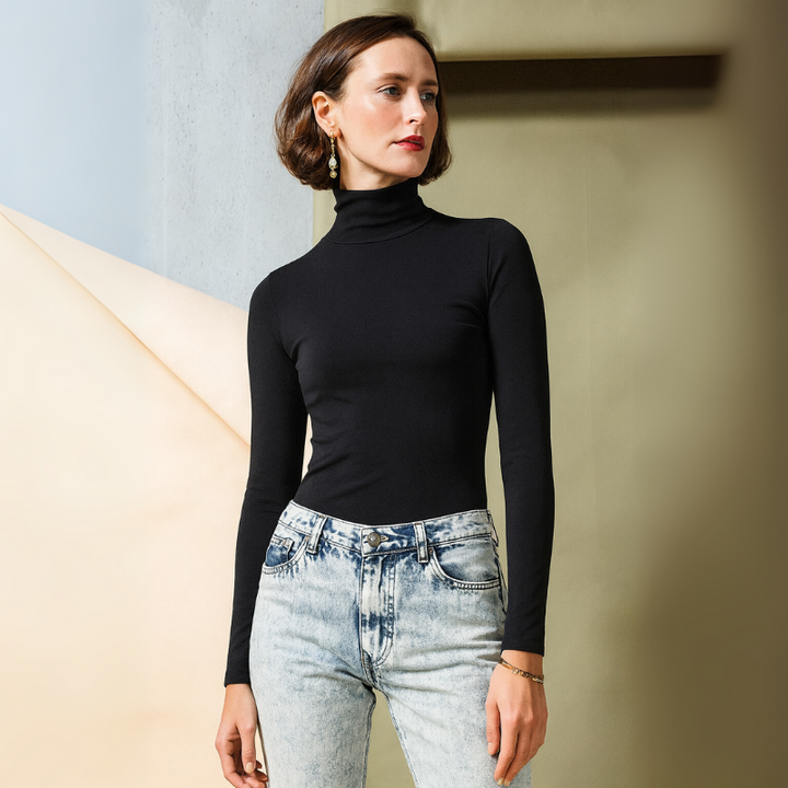 Women's Slim-Fit Stretch Going Out Turtleneck Top