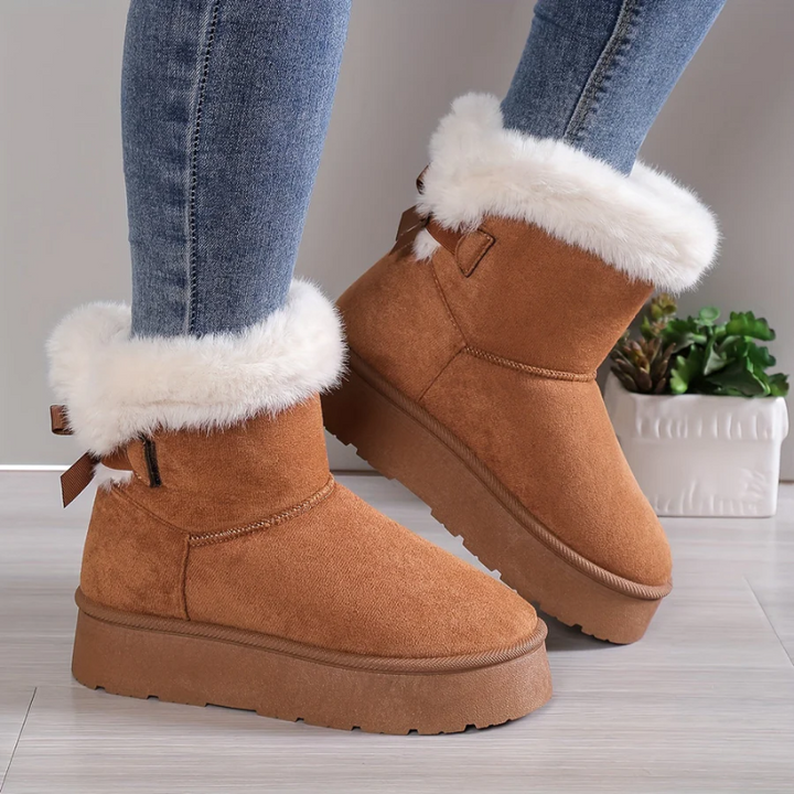 Women's Slip-On Winter Boots with Plush Faux Fur Lining
