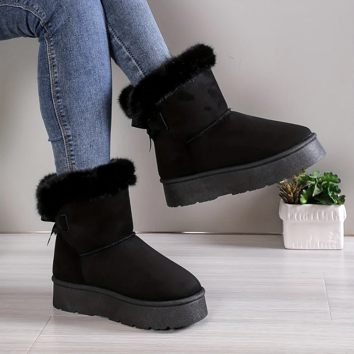 Women's Slip-On Winter Boots with Plush Faux Fur Lining