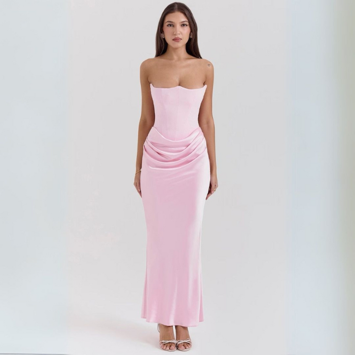 Women's Strapless Corset Gown Dress - Maxi