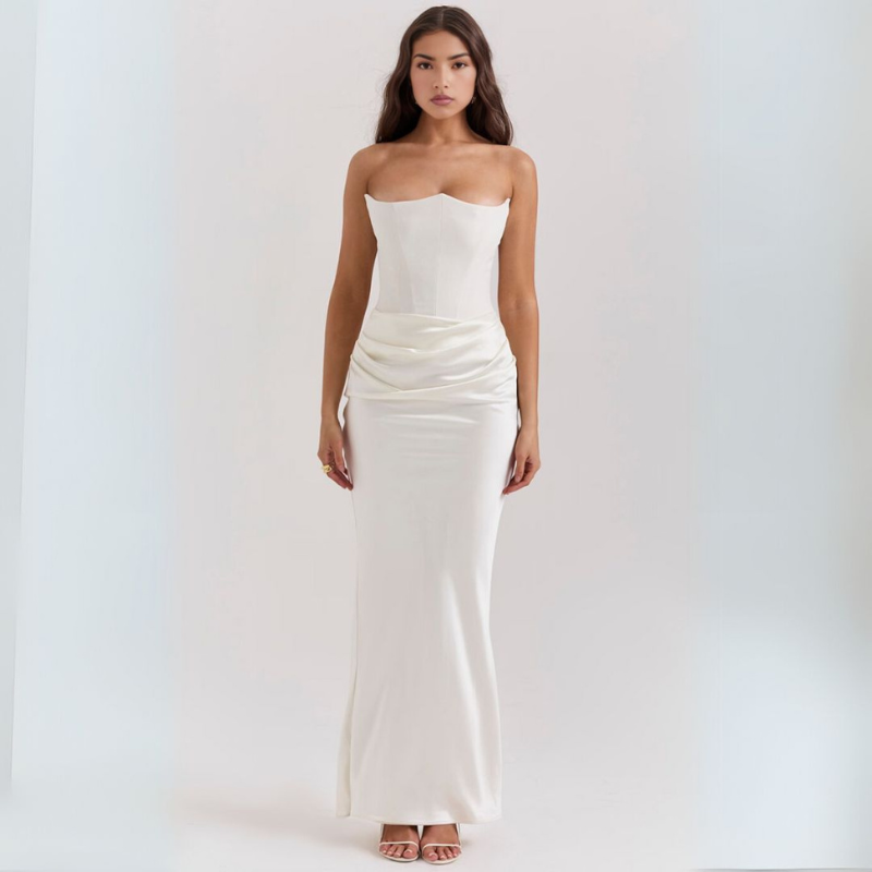 Women's Strapless Corset Gown Dress - Maxi