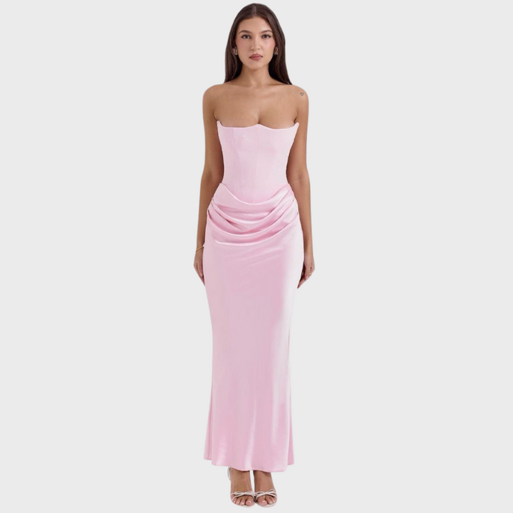 Women's Strapless Corset Gown Dress - Maxi