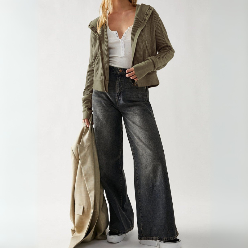 Women's Sweatshirt Oversized Cropped Hoodie Style
