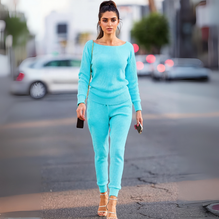 Women's Sweatsuit Set Knitted Loungewear