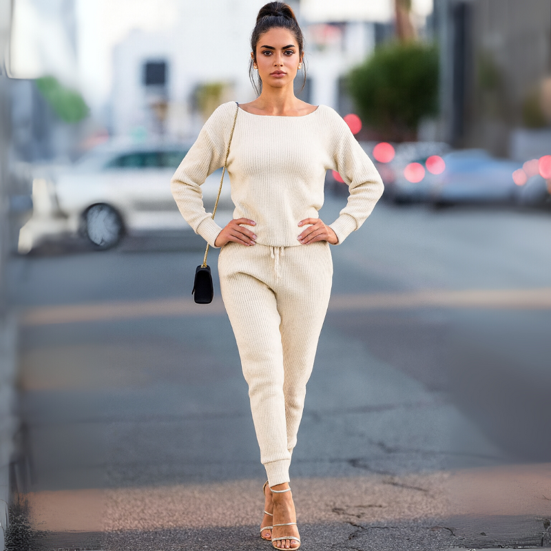 Women's Sweatsuit Set Knitted Loungewear