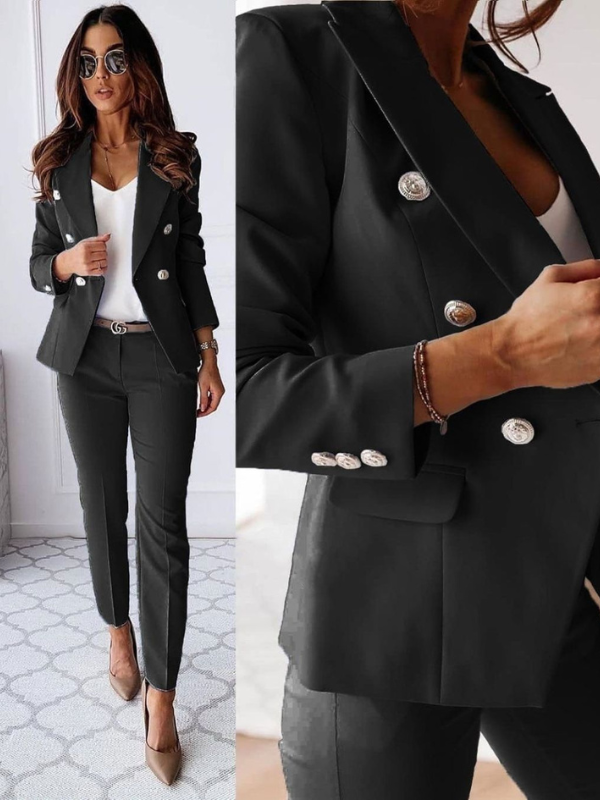 Women's Tailored Double Breasted Suit with Matching Pants