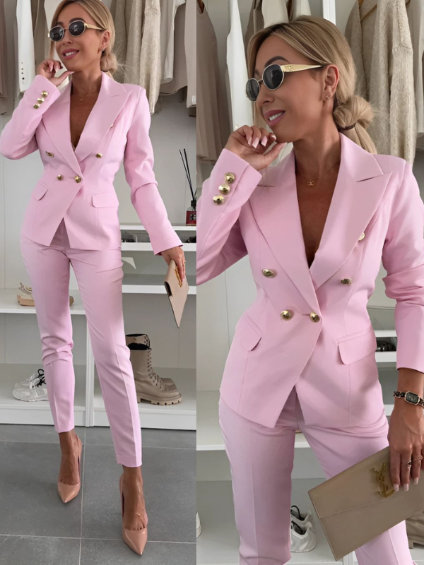 Women's Tailored Double Breasted Suit with Matching Pants