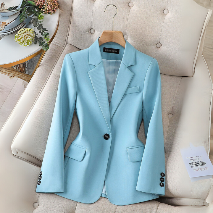 Women's Tailored Single-Breasted Blazer for Office and Formal Wear