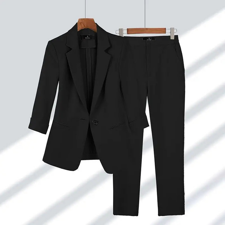 Women's Tailored Set, Blazer and Trousers Suit - Structured Fit