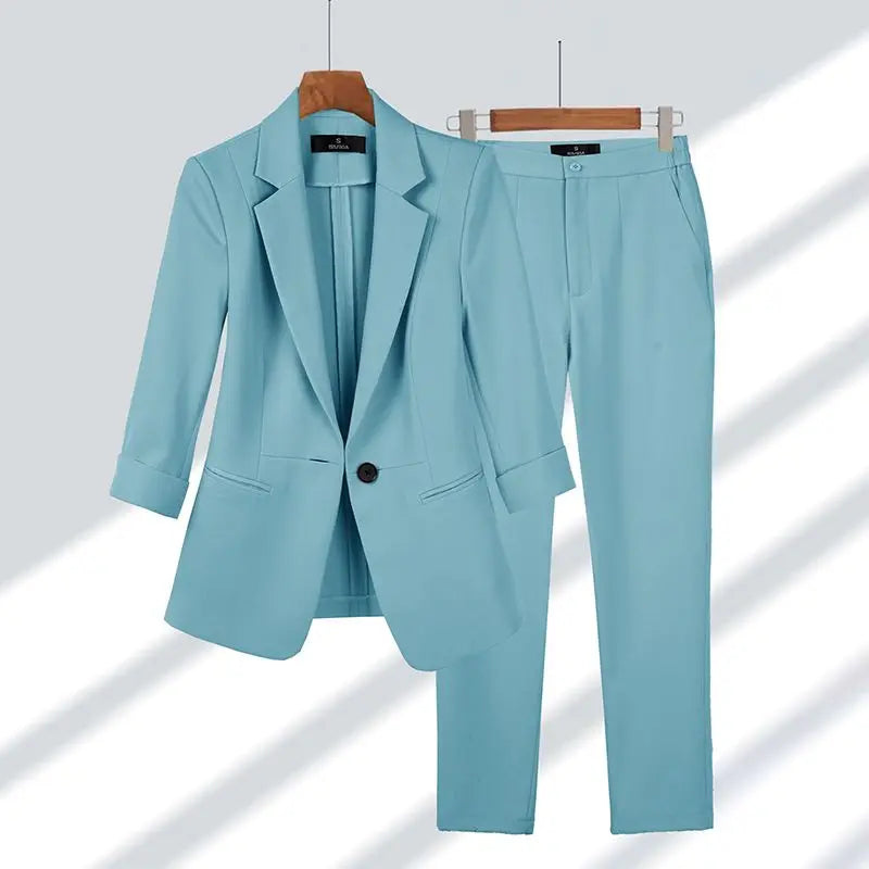 Women's Tailored Set, Blazer and Trousers Suit - Structured Fit