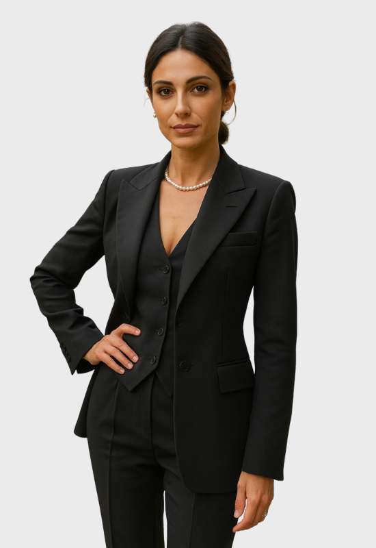 Women's Three-Piece Suit - Blazer, Vest, and Pants Set for Business and Formal Events