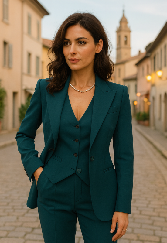 Women's Three-Piece Suit - Blazer, Vest, and Pants Set for Business and Formal Events
