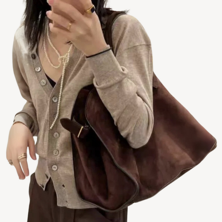 Women's Tote Bag Suede Leather Design for Everyday Use