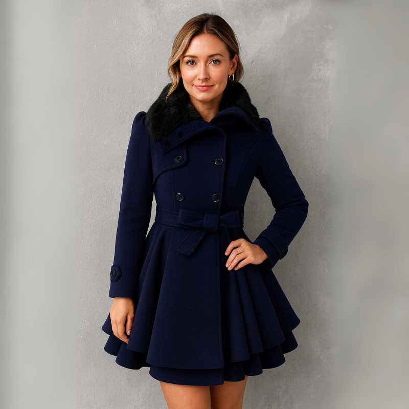 Women's Trench Coat Double-Breasted Dress Style
