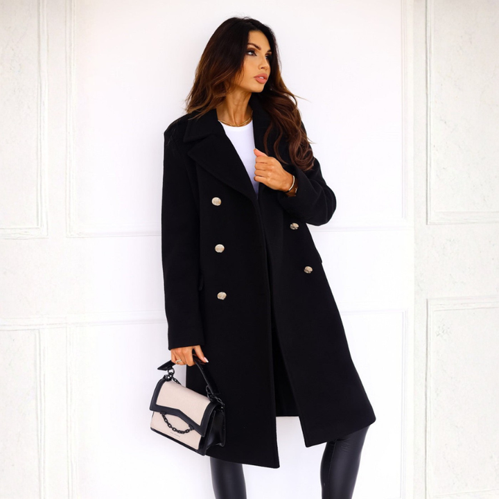 Women's Trench Coat – Double-Breasted Classic Longline Style