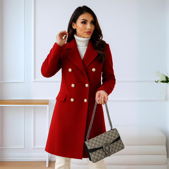 Women's Trench Coat – Double-Breasted Classic Longline Style