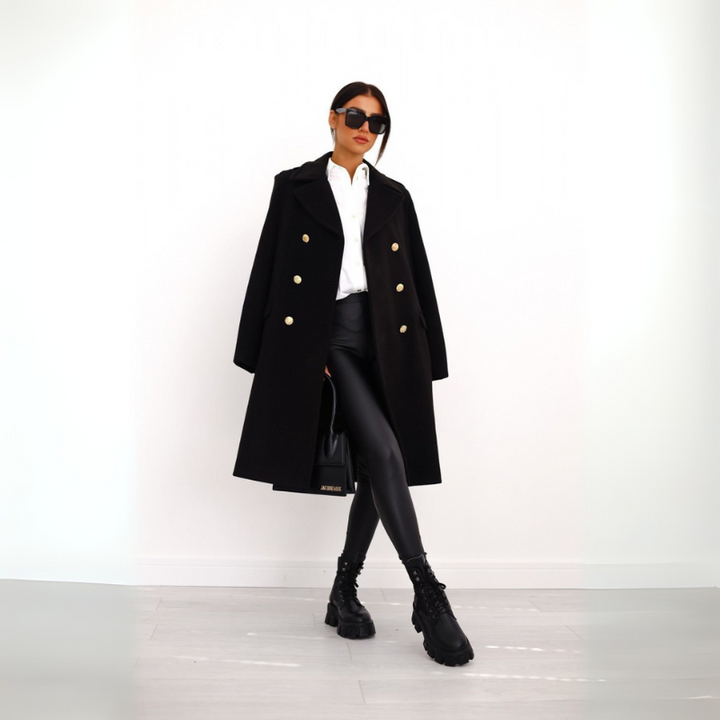 Women's Trench Coat – Double-Breasted Elegant Winter Style