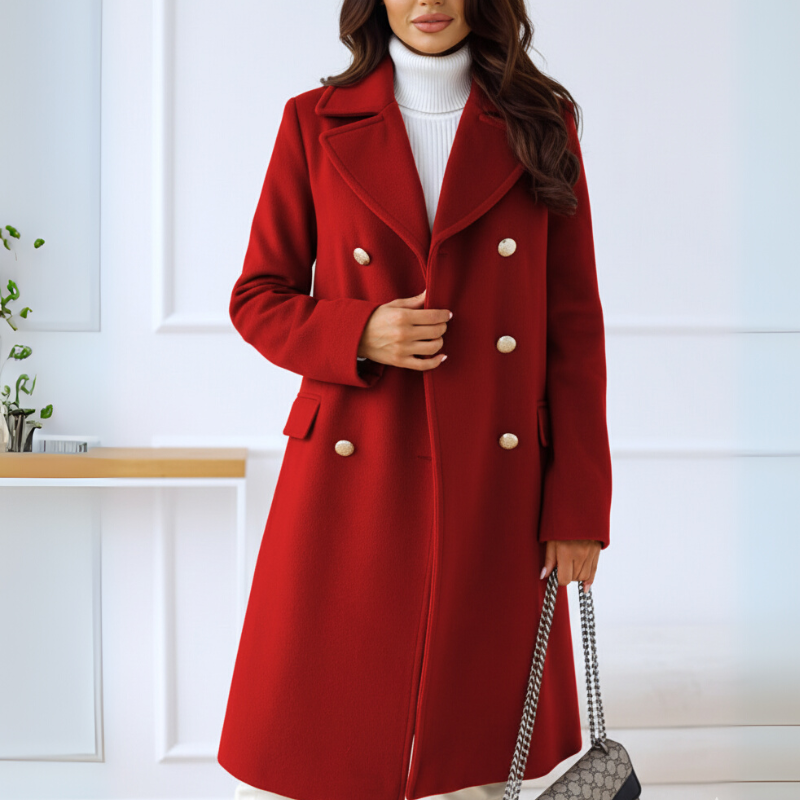 Women's Trench Coat – Double-Breasted Elegant Winter Style