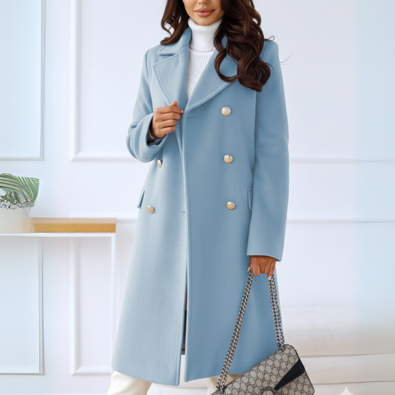 Women's Trench Coat – Double-Breasted Elegant Winter Style