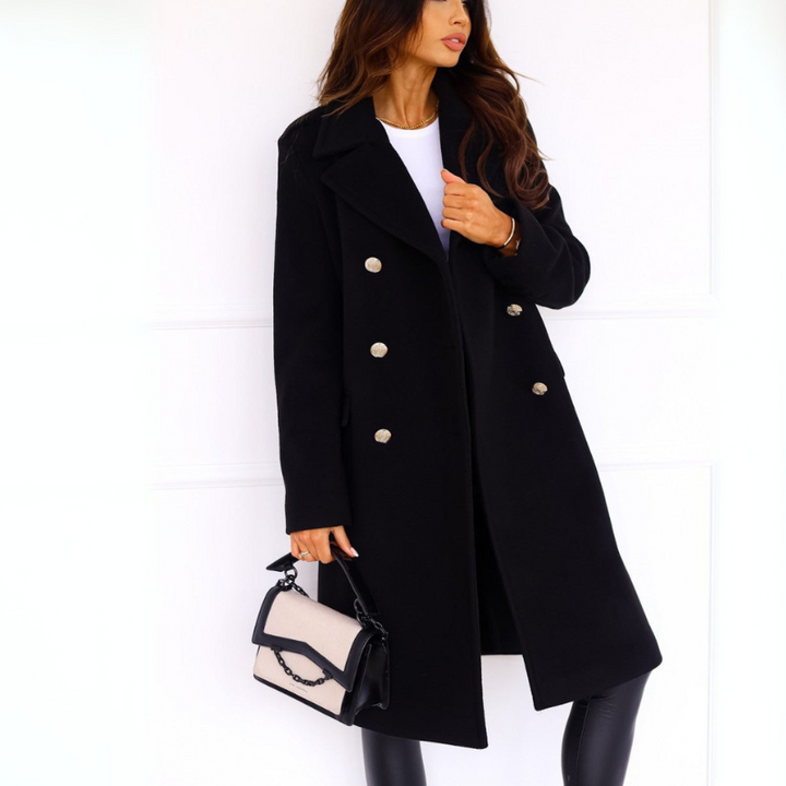 Women's Trench Coat – Double-Breasted Elegant Winter Style