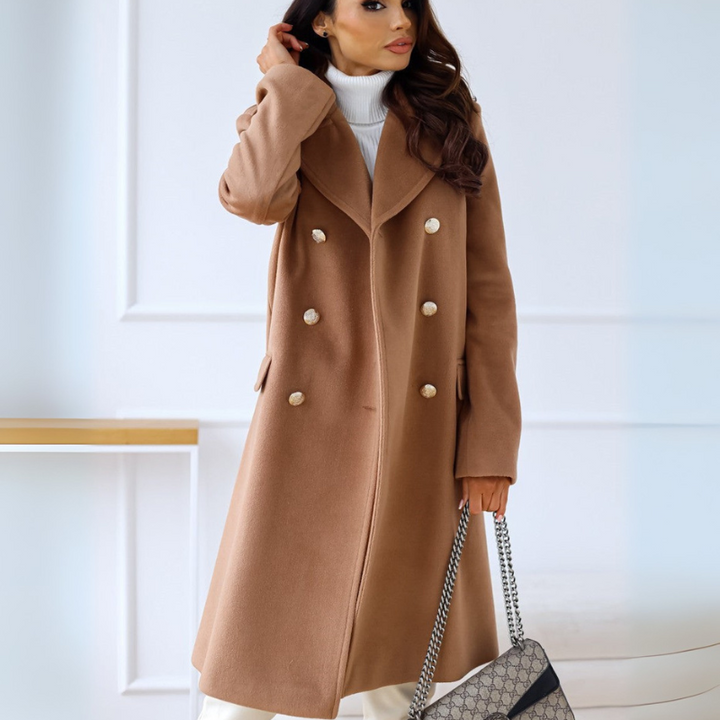 Women's Trench Coat – Double-Breasted Elegant Winter Style