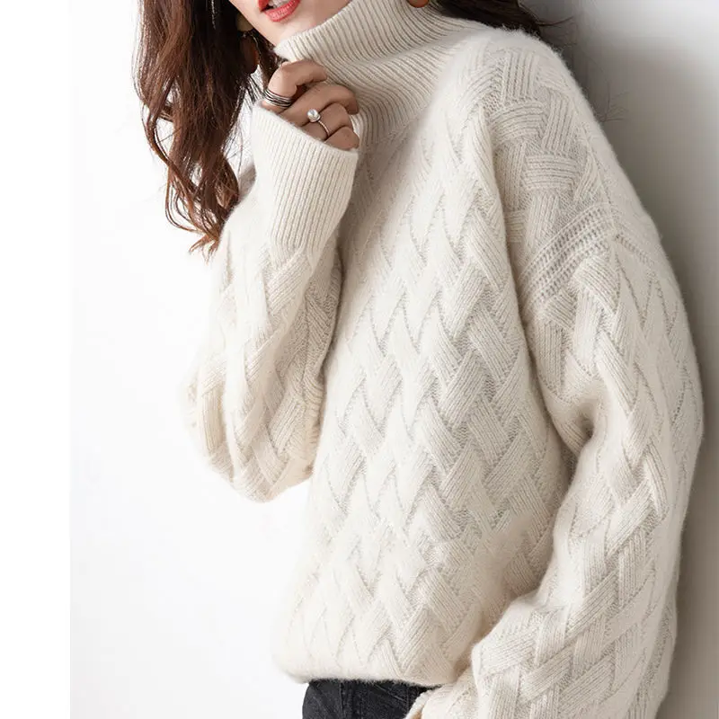 Women's Turtleneck Knit Sweater - Cosy Style