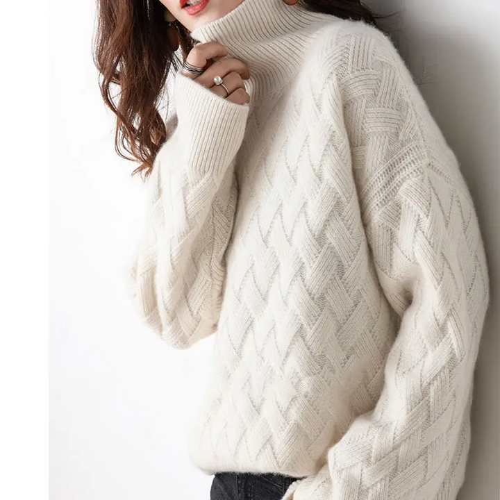 Women's Turtleneck Knit Sweater - Cosy Style