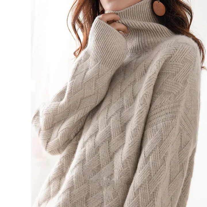 Women's Turtleneck Knit Sweater - Cosy Style