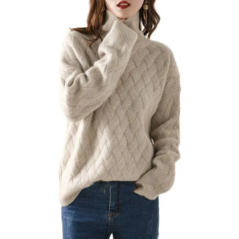 Women's Turtleneck Knit Sweater - Cosy Style