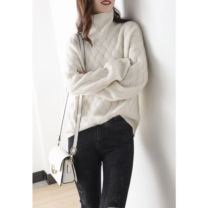 Women's Turtleneck Knit Sweater - Cosy Style