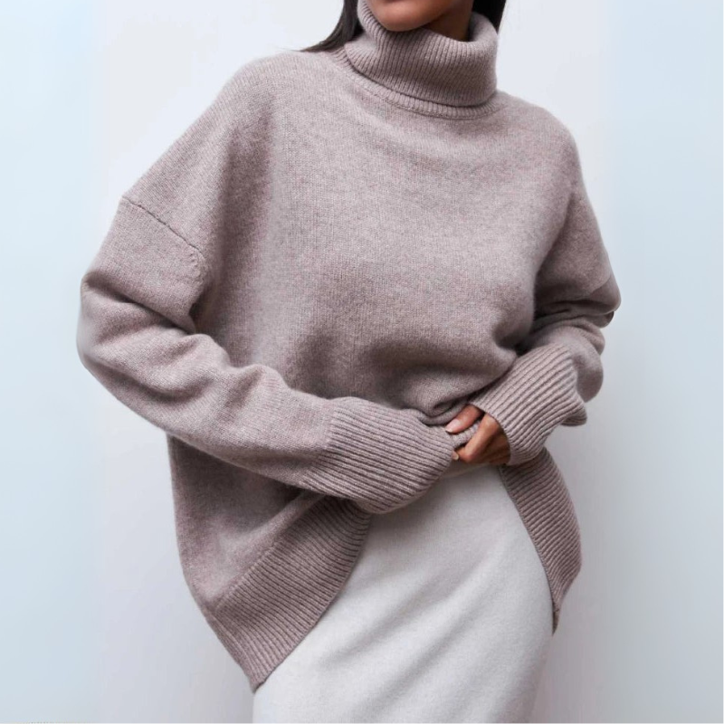 Women's Wool Turtleneck Sweater for Fall and Winter