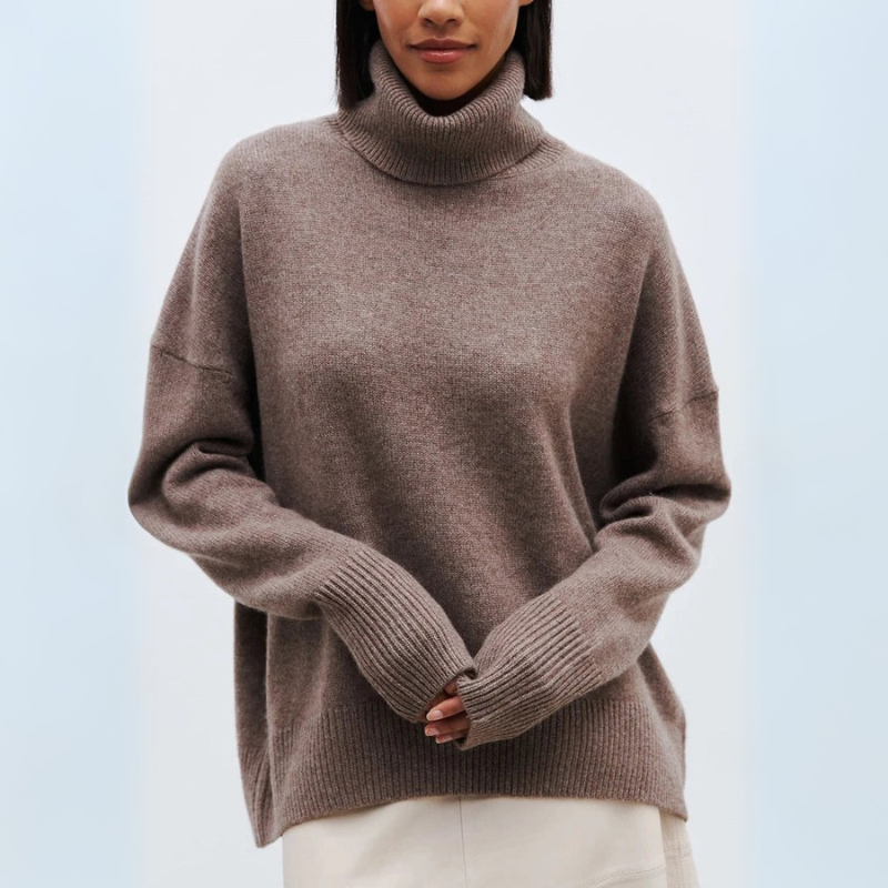 Women's Wool Turtleneck Sweater for Fall and Winter
