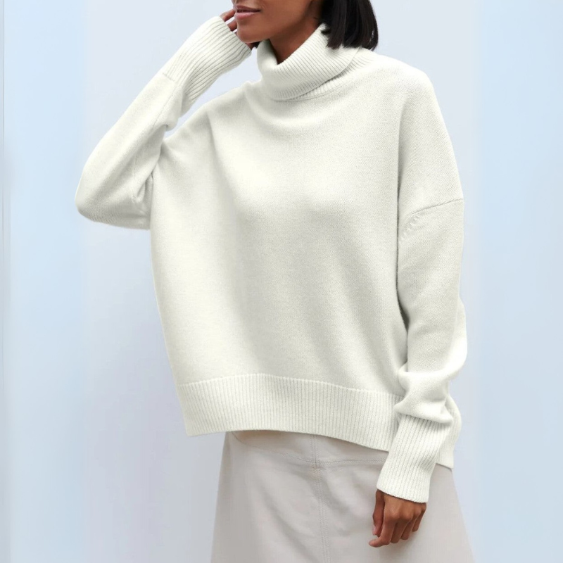 Women's Wool Turtleneck Sweater for Fall and Winter