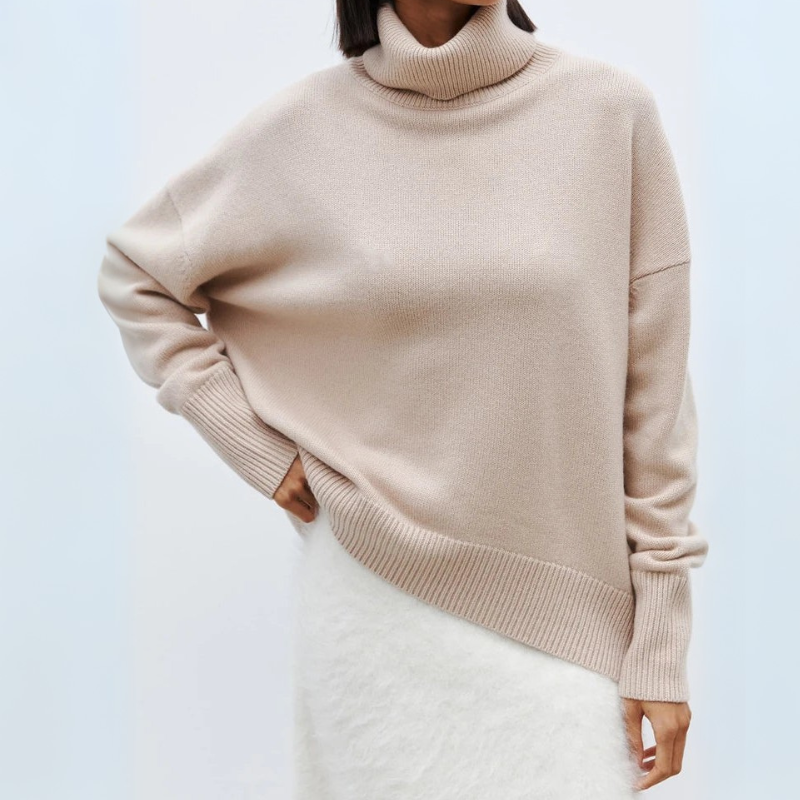 Women's Wool Turtleneck Sweater for Fall and Winter