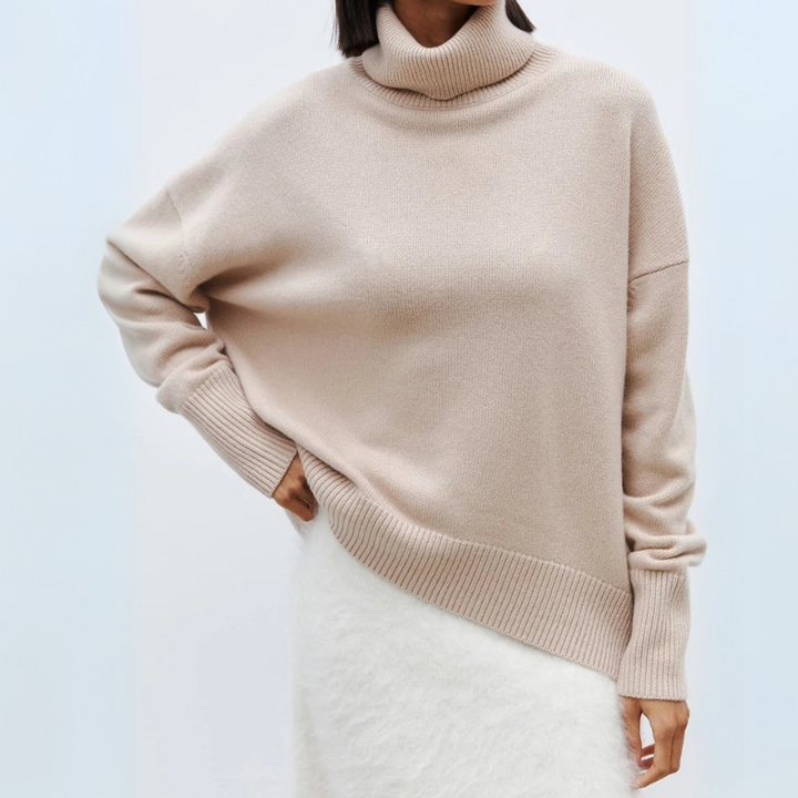 Women's Wool Turtleneck Sweater for Fall and Winter