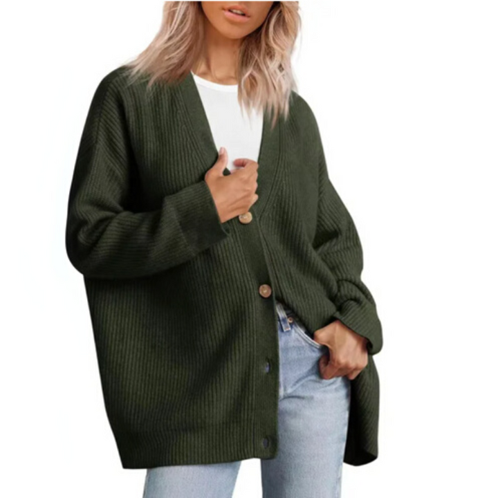 Women's V-Neck Cardigan Sweater for Layering Style