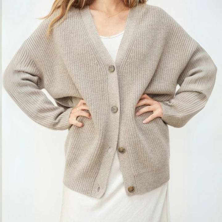Women's V-Neck Cardigan Sweater for Layering Style