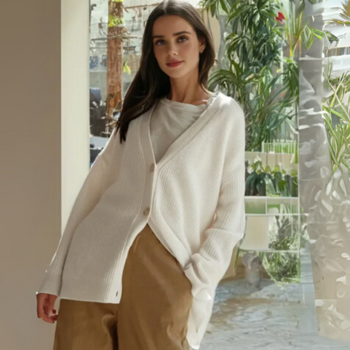 Women's V-Neck Cardigan Sweater for Layering Style