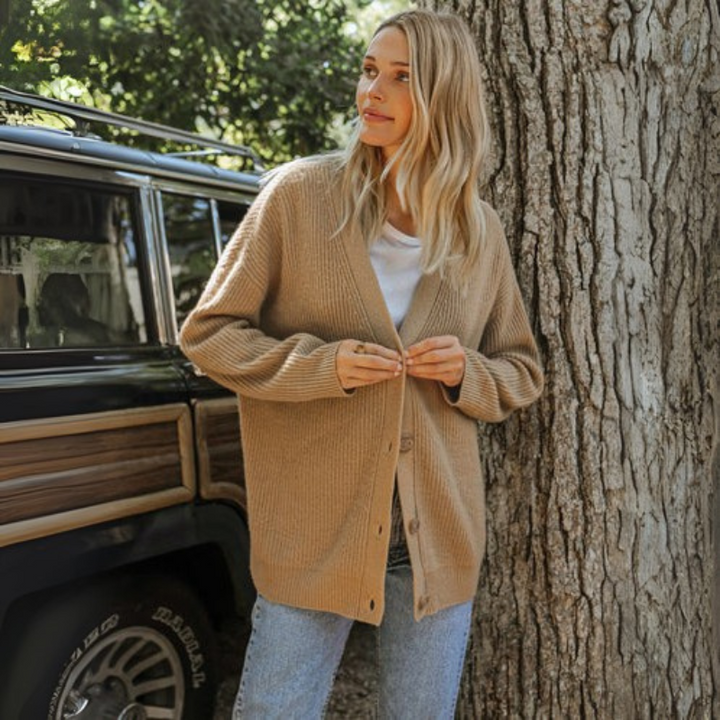 Women's V-Neck Cardigan Sweater for Layering Style