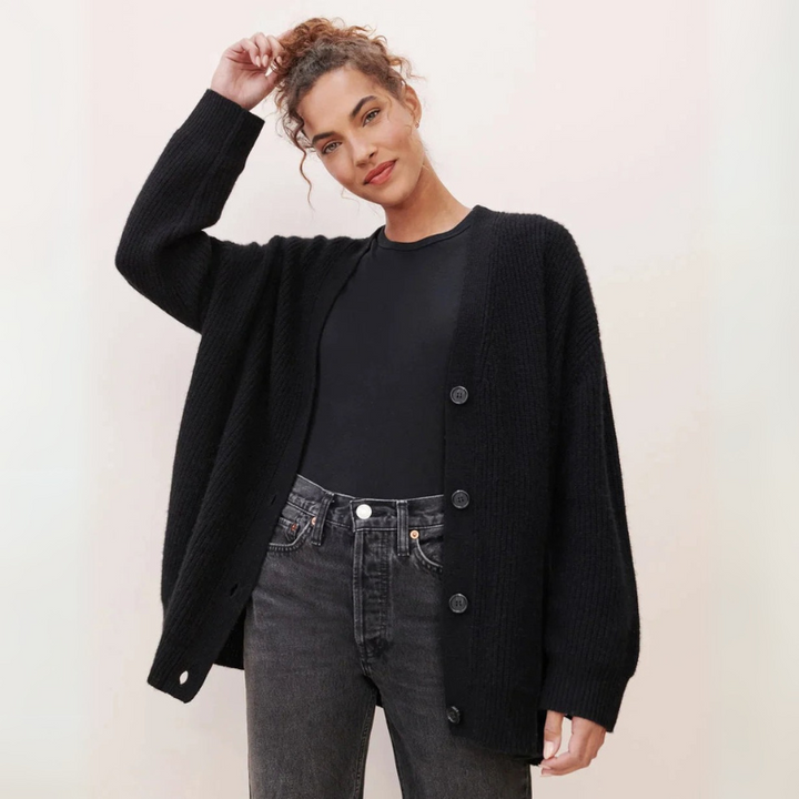 Women's V-Neck Cardigan Sweater for Layering Style