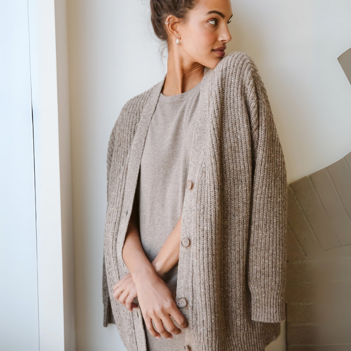 Women's V-Neck Cardigan Sweater for Layering Style