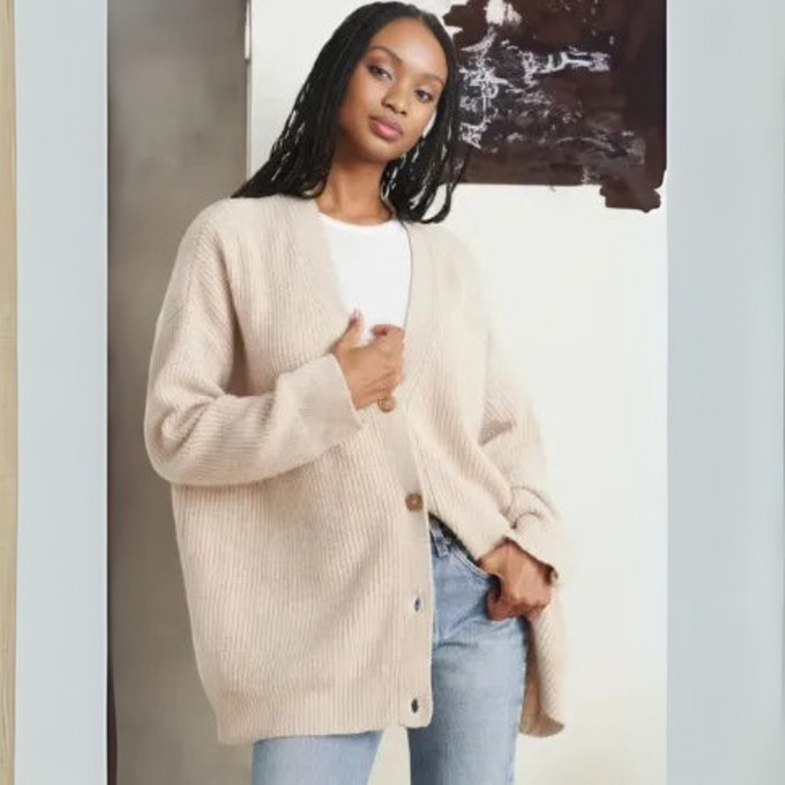 Women's V-Neck Cardigan Sweater for Layering Style