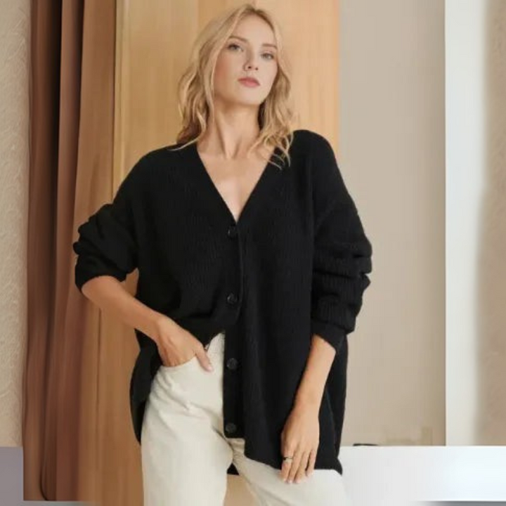 Women's V-Neck Cardigan Sweater for Layering Style