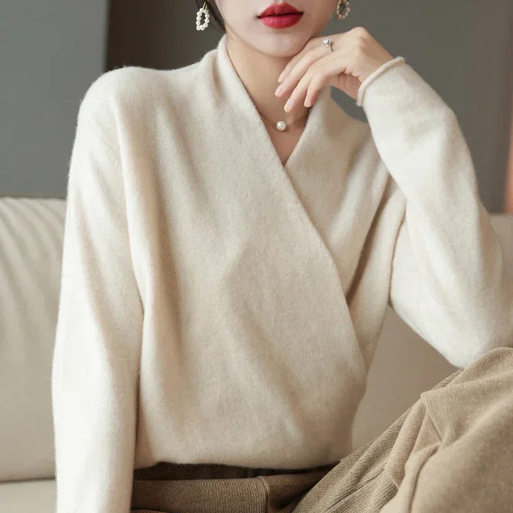 Women's V-Neck Knit Sweater for Layering