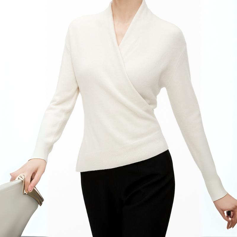 Women's V-Neck Knit Sweater for Layering