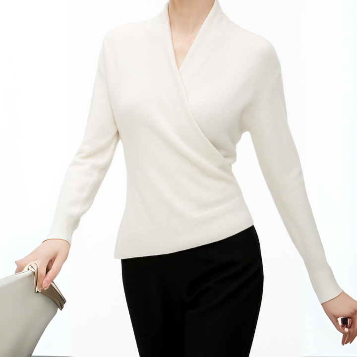 Women's V-Neck Knit Sweater for Layering