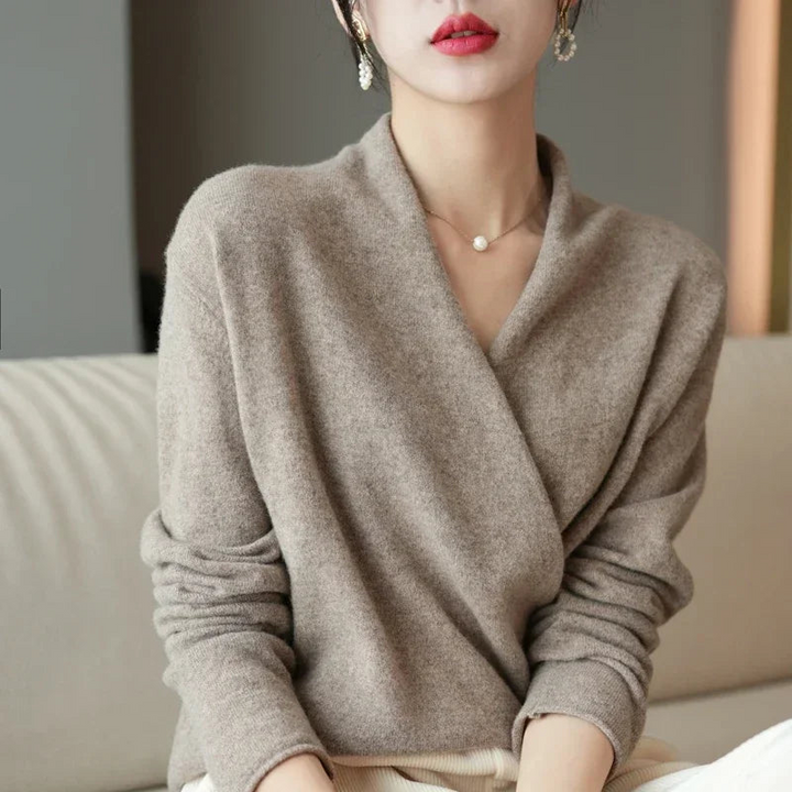 Women's V-Neck Knit Sweater for Layering