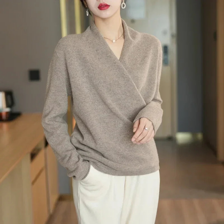Women's V-Neck Knit Sweater for Layering