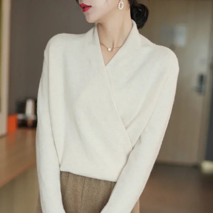 Women's V-Neck Knit Sweater for Layering
